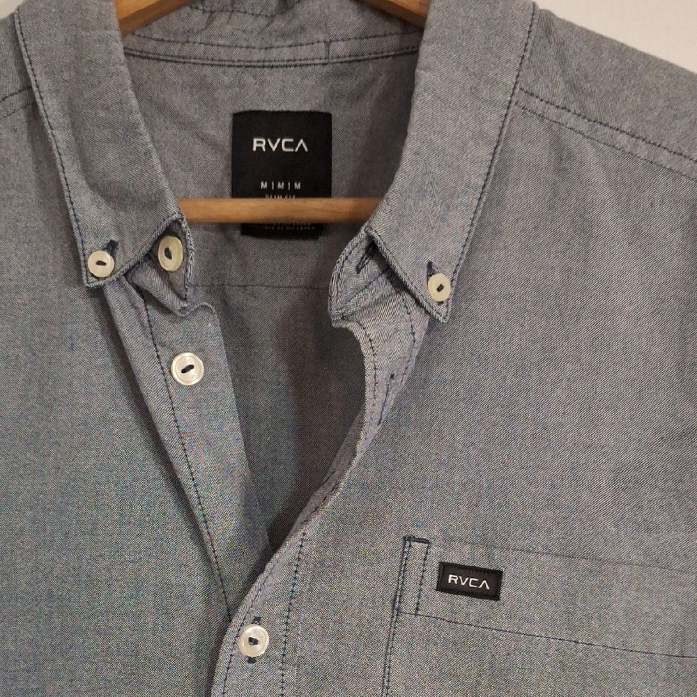 RVCA Men's Gray Short Sleeve Shirt